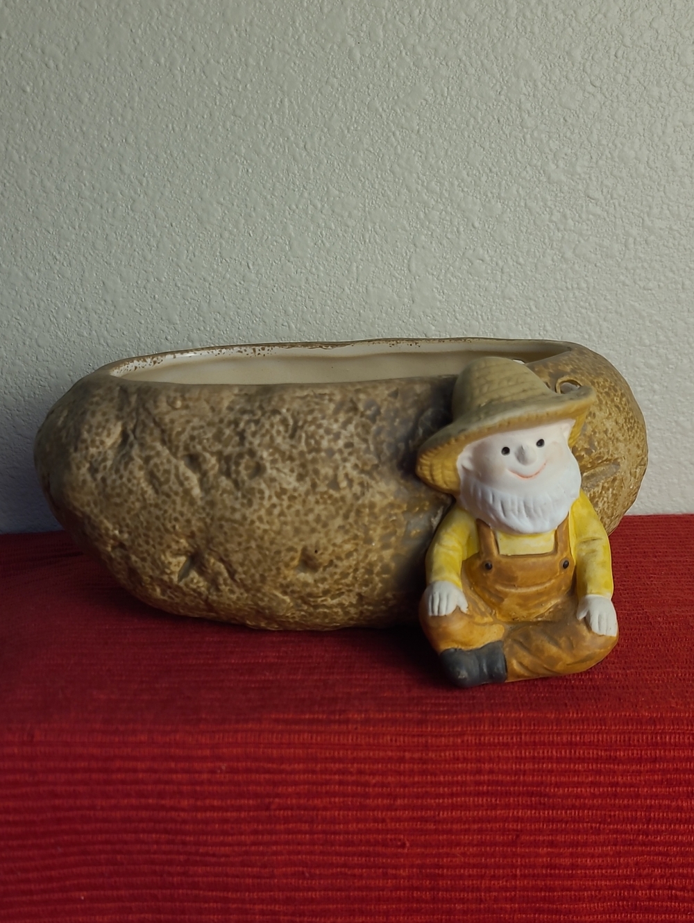 Vtg 1975 Enesco Ceramic Potato Farmer Gnome Planter Pot Kitsch Decor Japan Mint